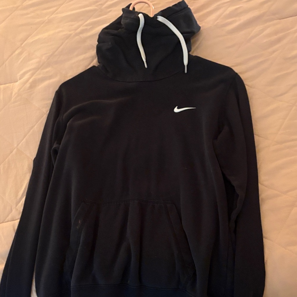 Nike Men's Dark Hoodie with White Accents